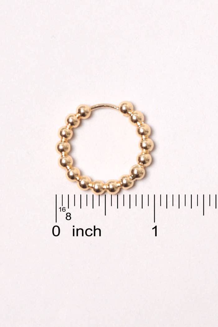 14K Gold-Dipped Ball Hoop Earring