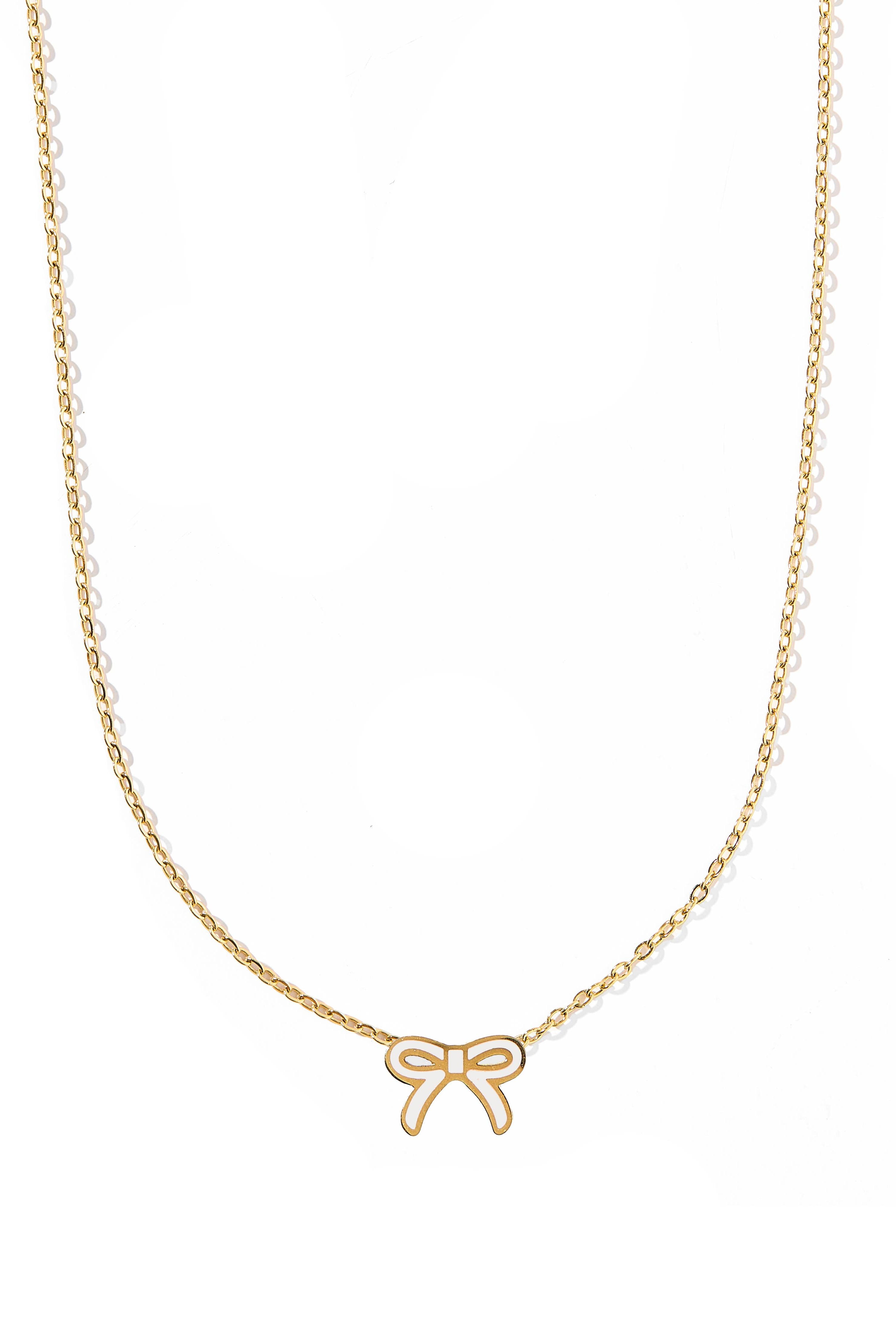 Necklace - Sadie Bow White