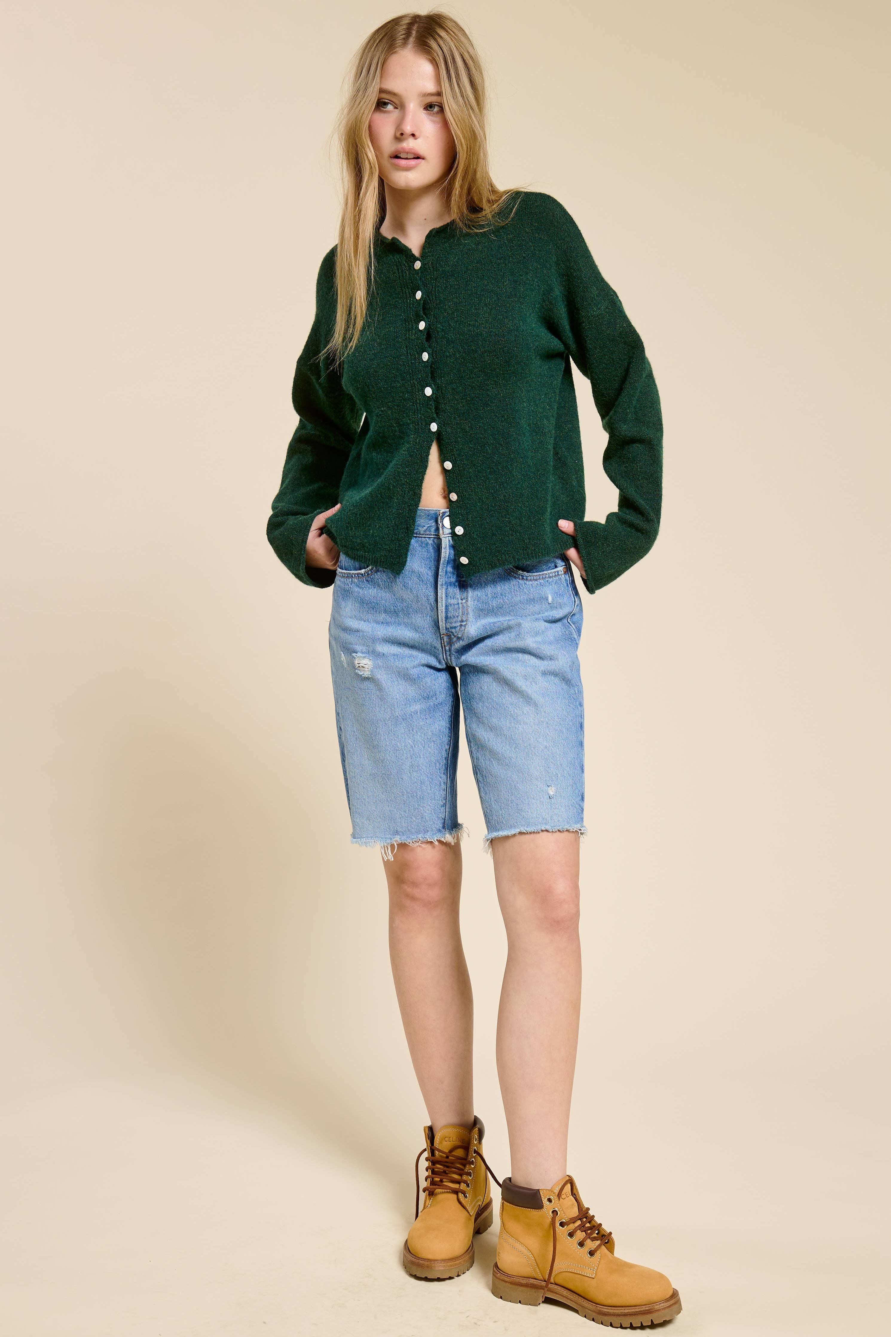 Essential Button Down Cardigan Top