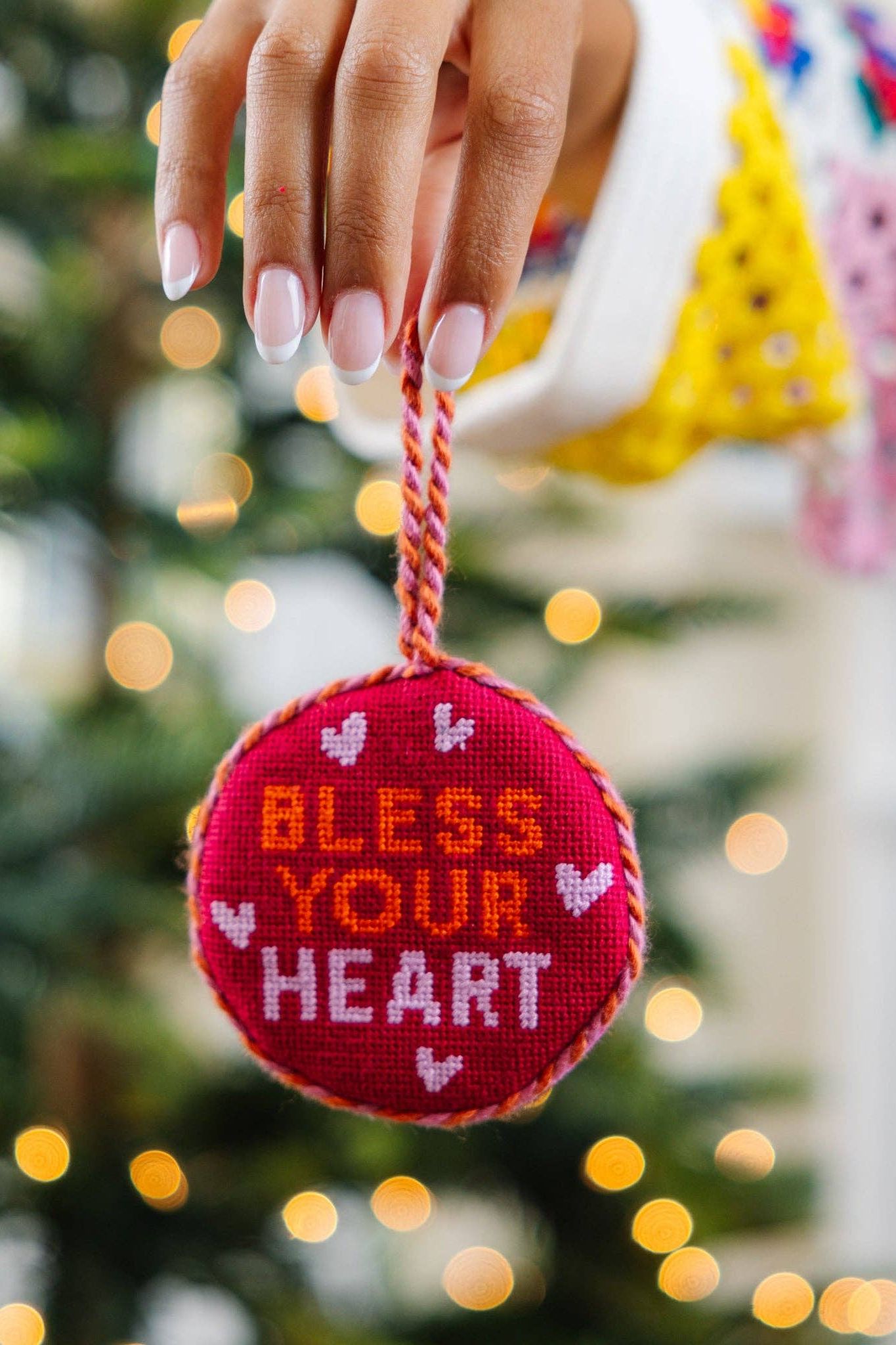 Needlepoint Ornament - Bless your Heart