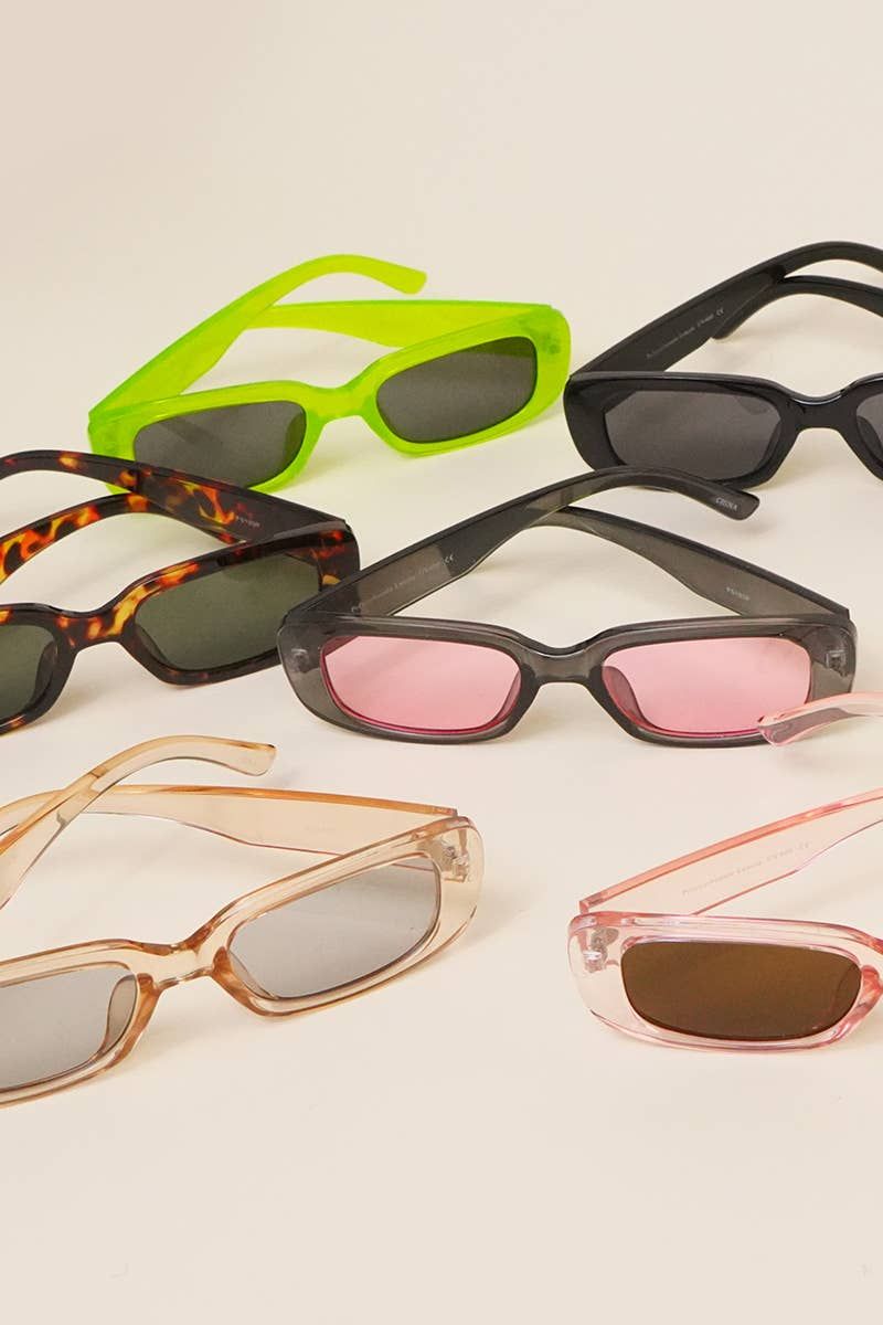Rectangle Acetate Fashion Assorted Sunglasses