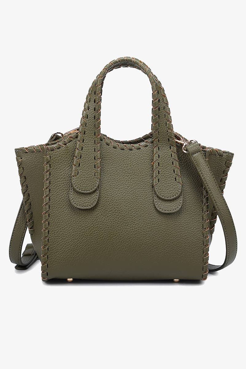 Marla Whipstitch Shaped Satchel