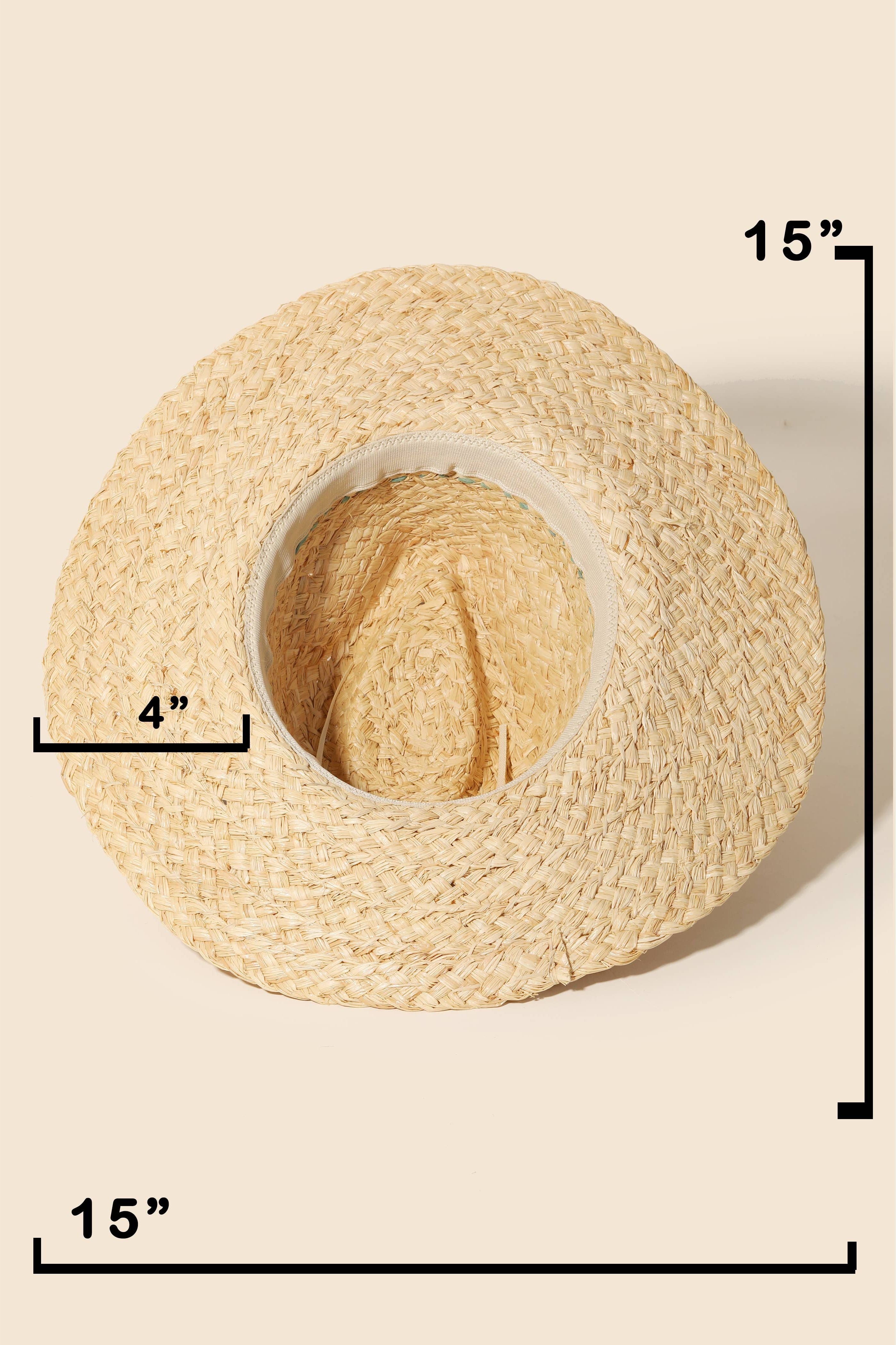 Braided Leaf Strap Straw Hat