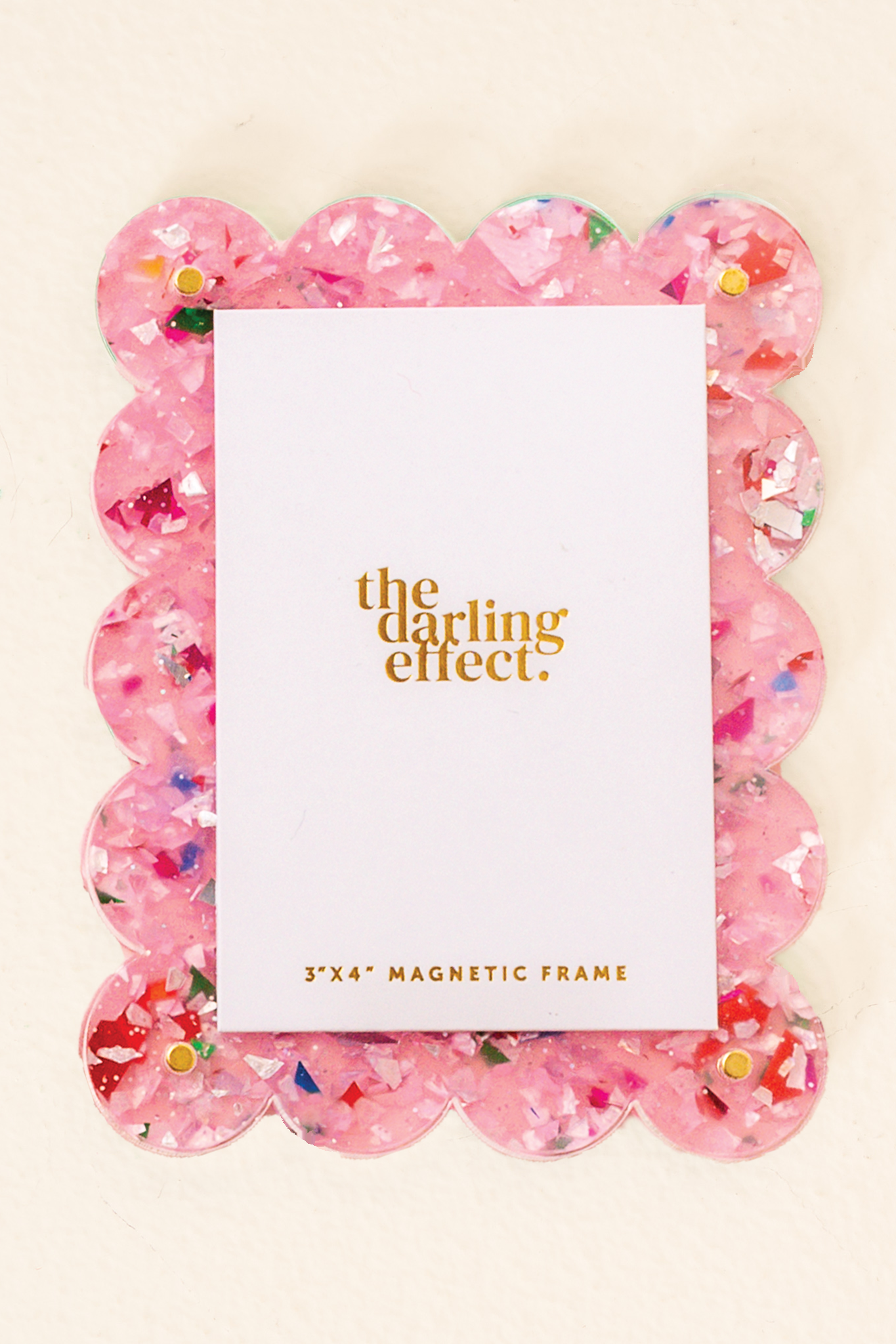 Mini Acrylic Picture Frame Magnet-Confetti Pink