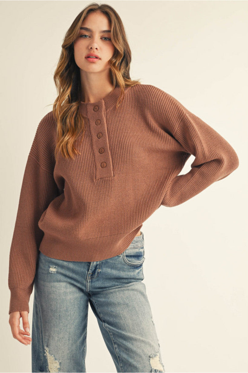 The Babs Button Sweater