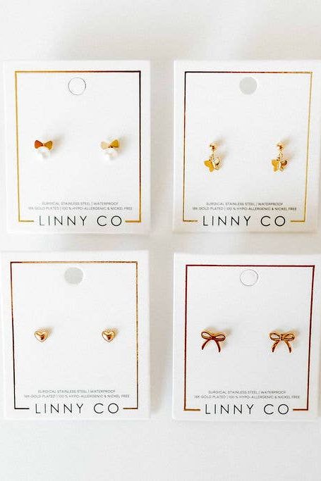 Screwback Stud Earrings - Violet Heart