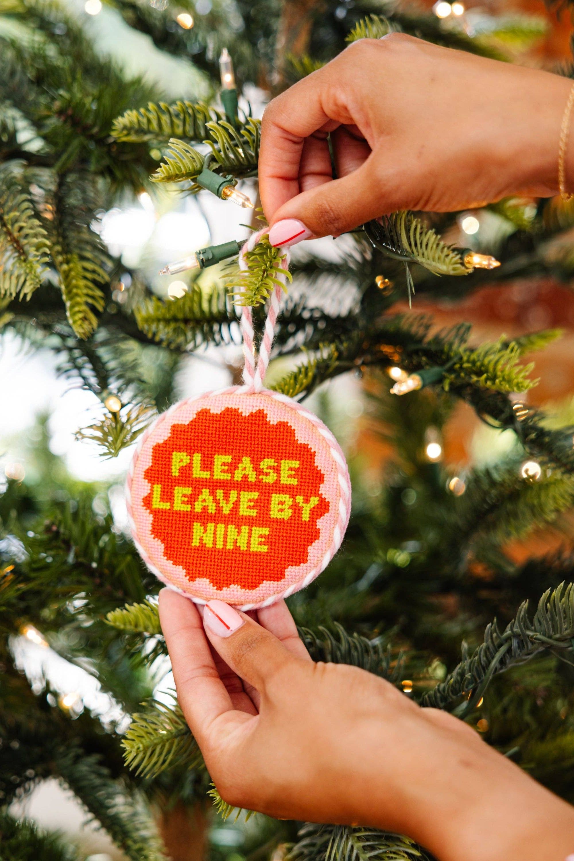 Needlepoint Ornament - Leave by Nine