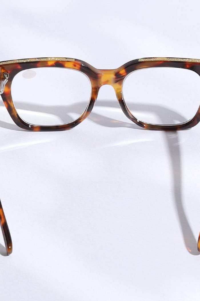 Wide Frame Glitter Side Fashion Reading Glasses