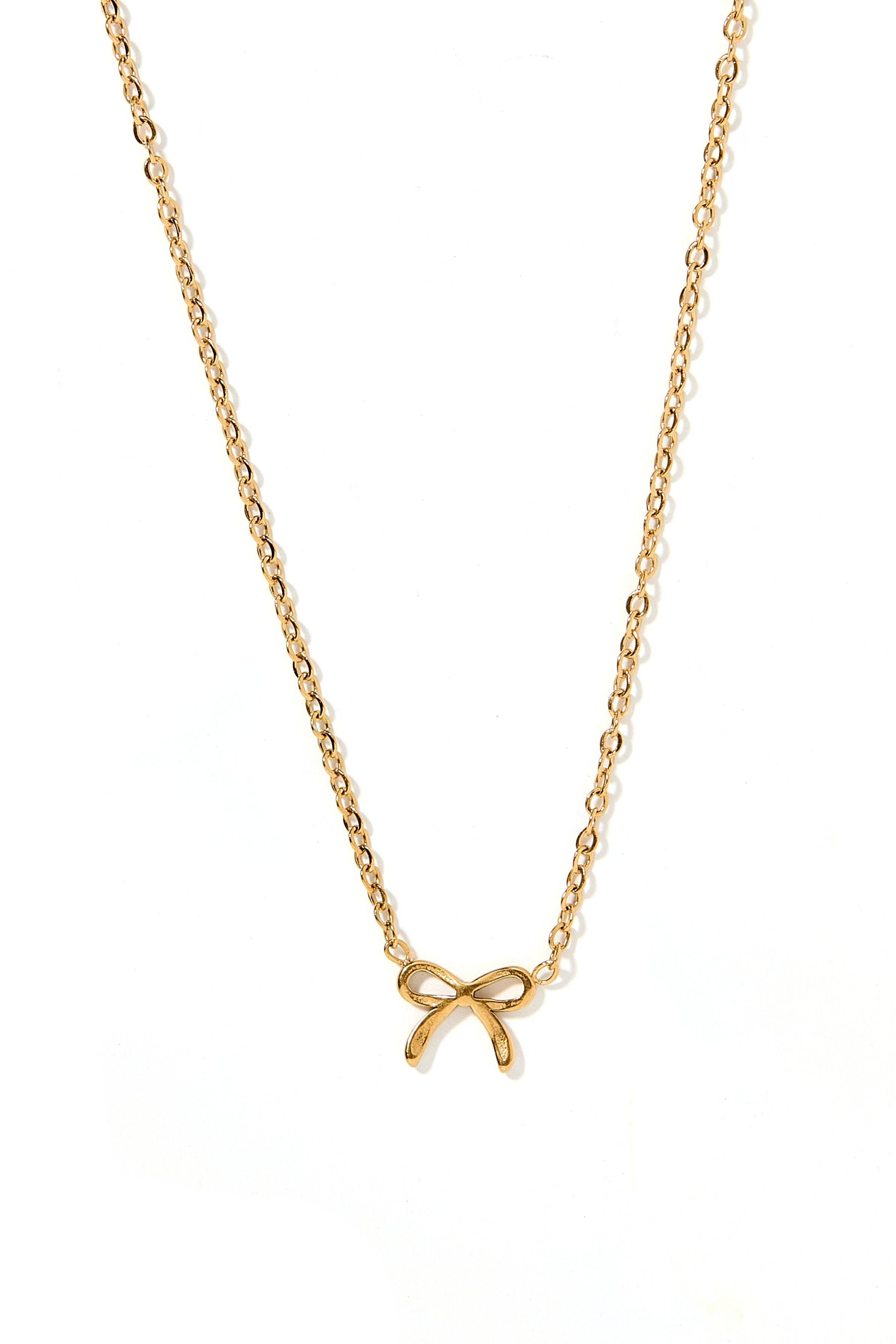 Necklace - Sadie Bow Gold