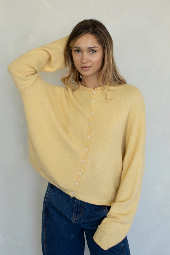 Good Thinking Scalloped Button-Front Cropped Cardigan