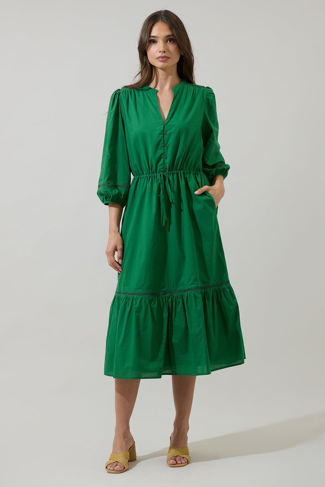 Harmy Drawstring Midi Dress