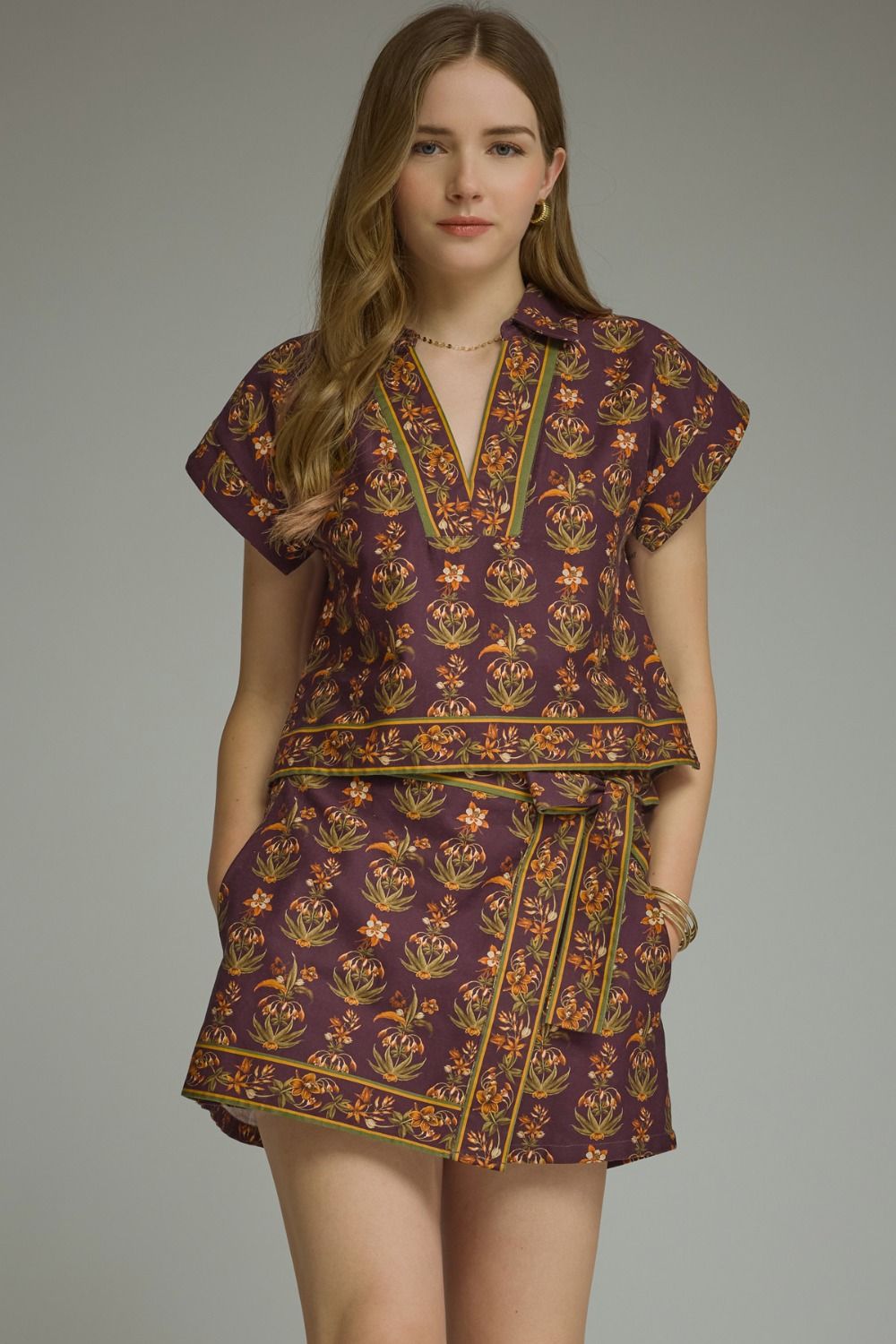 Border Bloom Boho Medallion Print Top