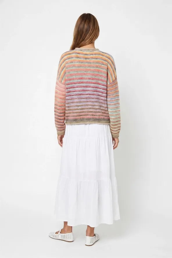 She's a Sunset Ombre Striped Knit Cardigan
