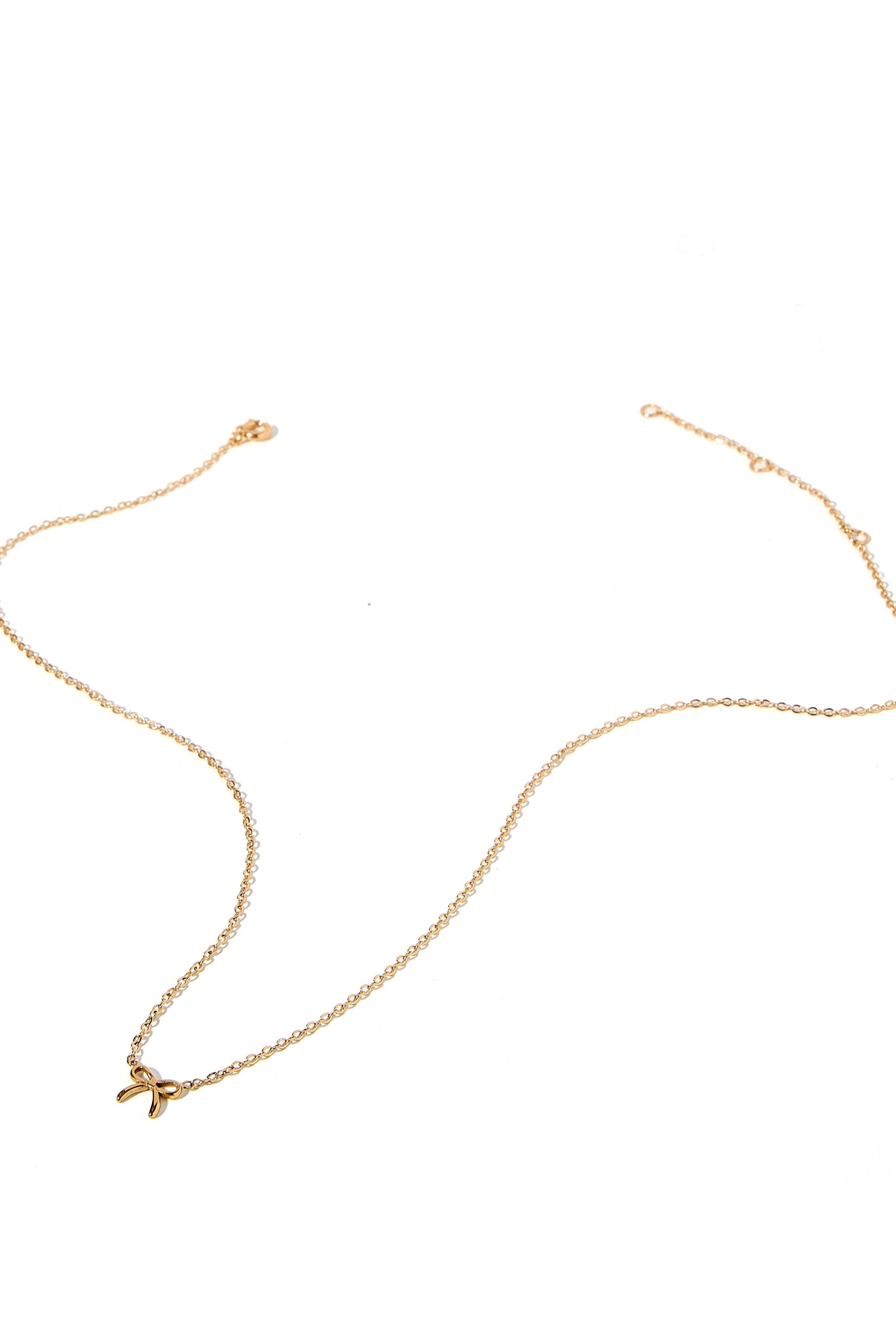 Necklace - Sadie Bow Gold