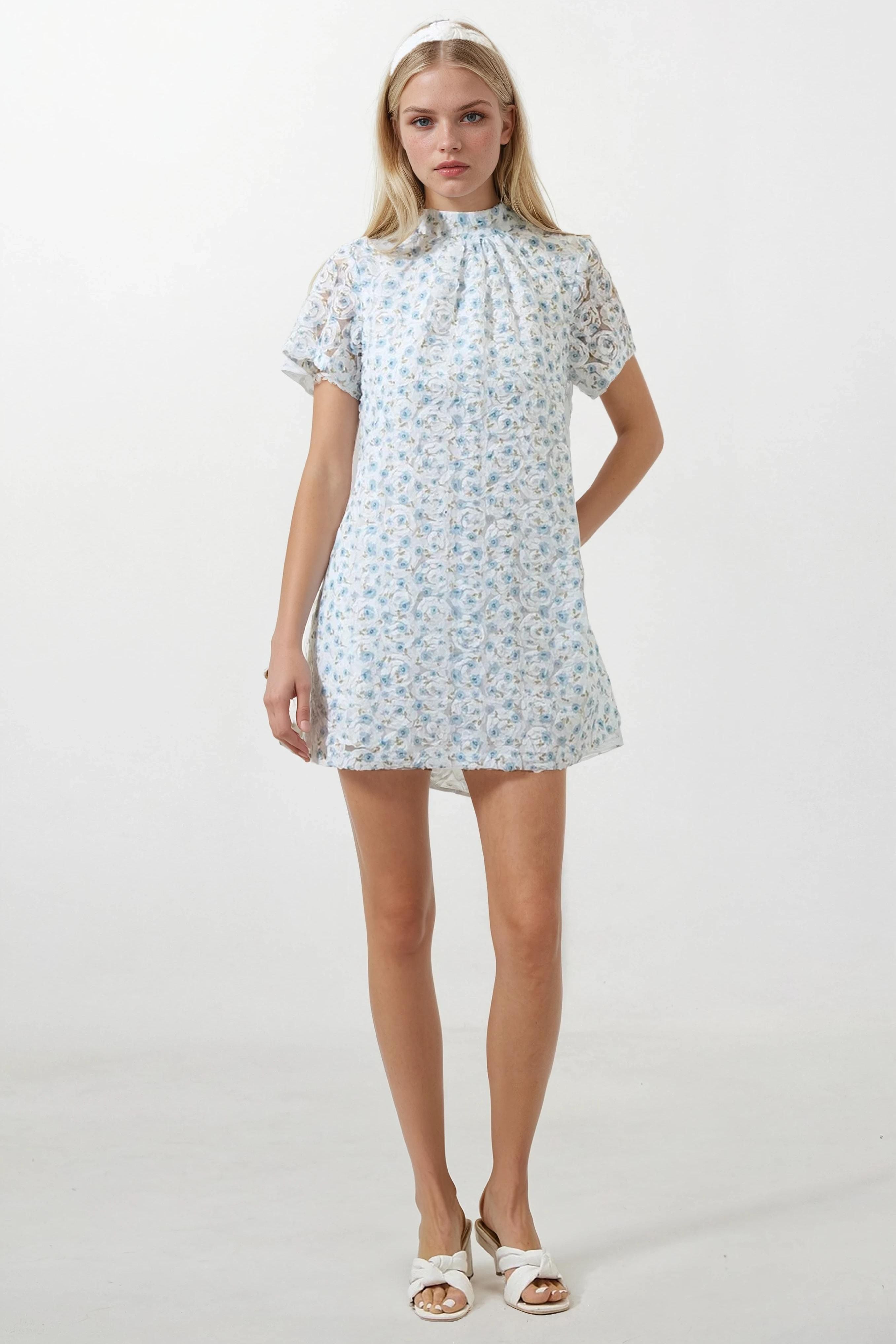 Montilla Floral Nova Back Bow Tie Mini Dress
