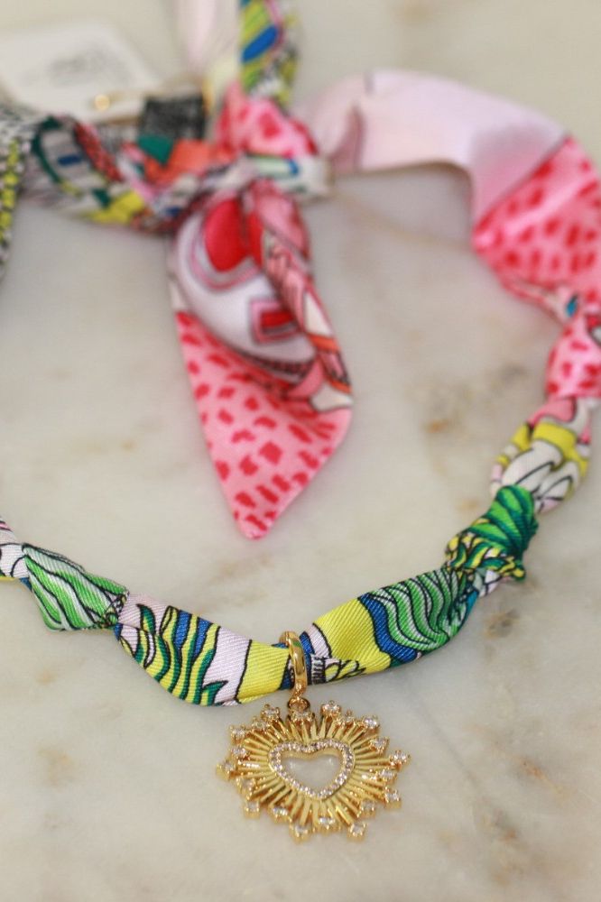 Presley Hearburst Scarf Necklace