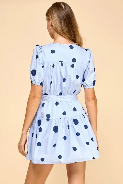 Polka Dot Short Sleeve Dress