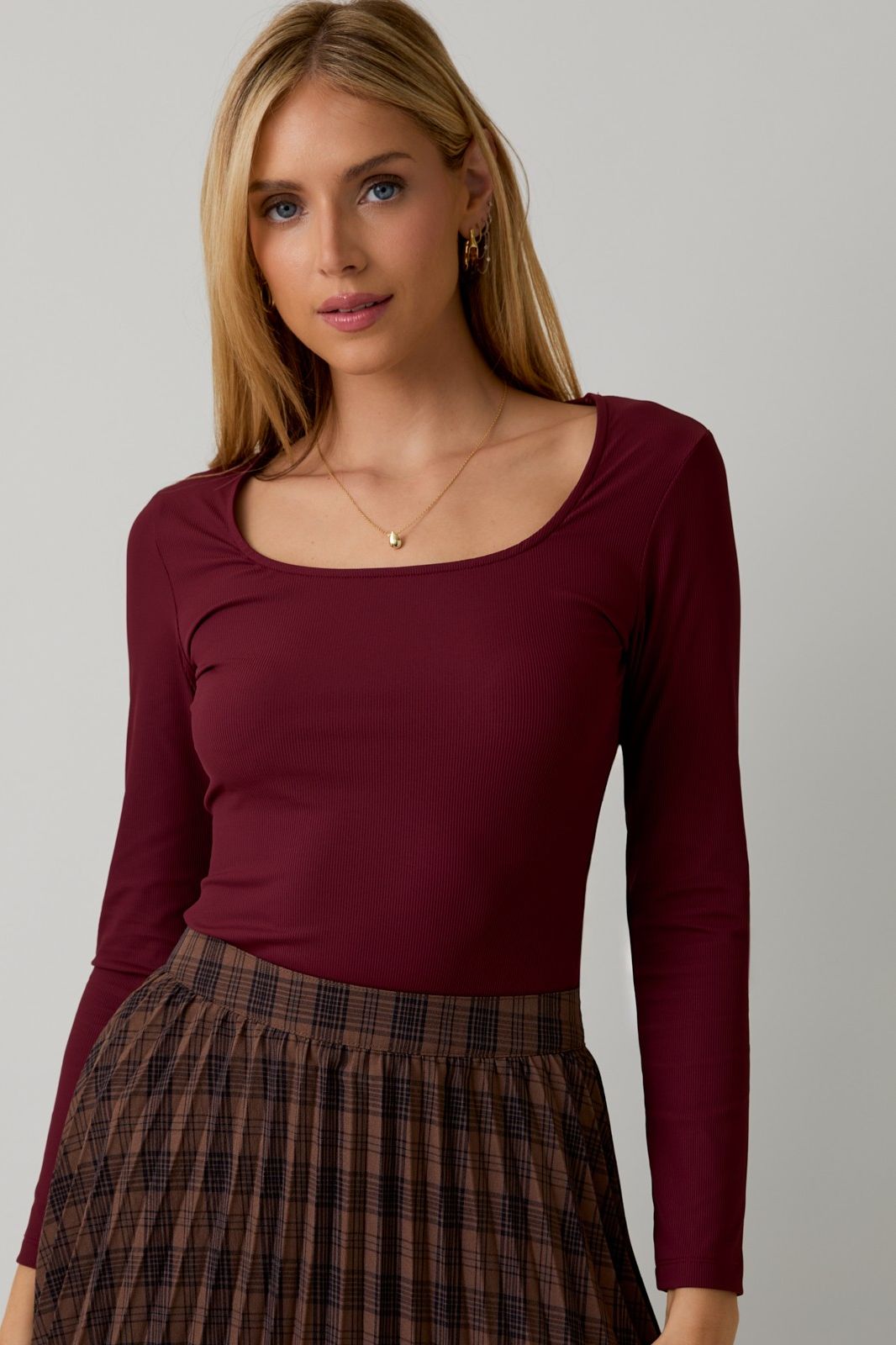 Square Neck Long Sleeve Bodysuit