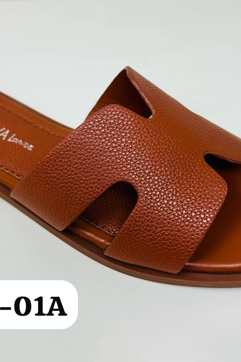 Wild Diva LUKE-01A Women H Band Slide Flat Sandals