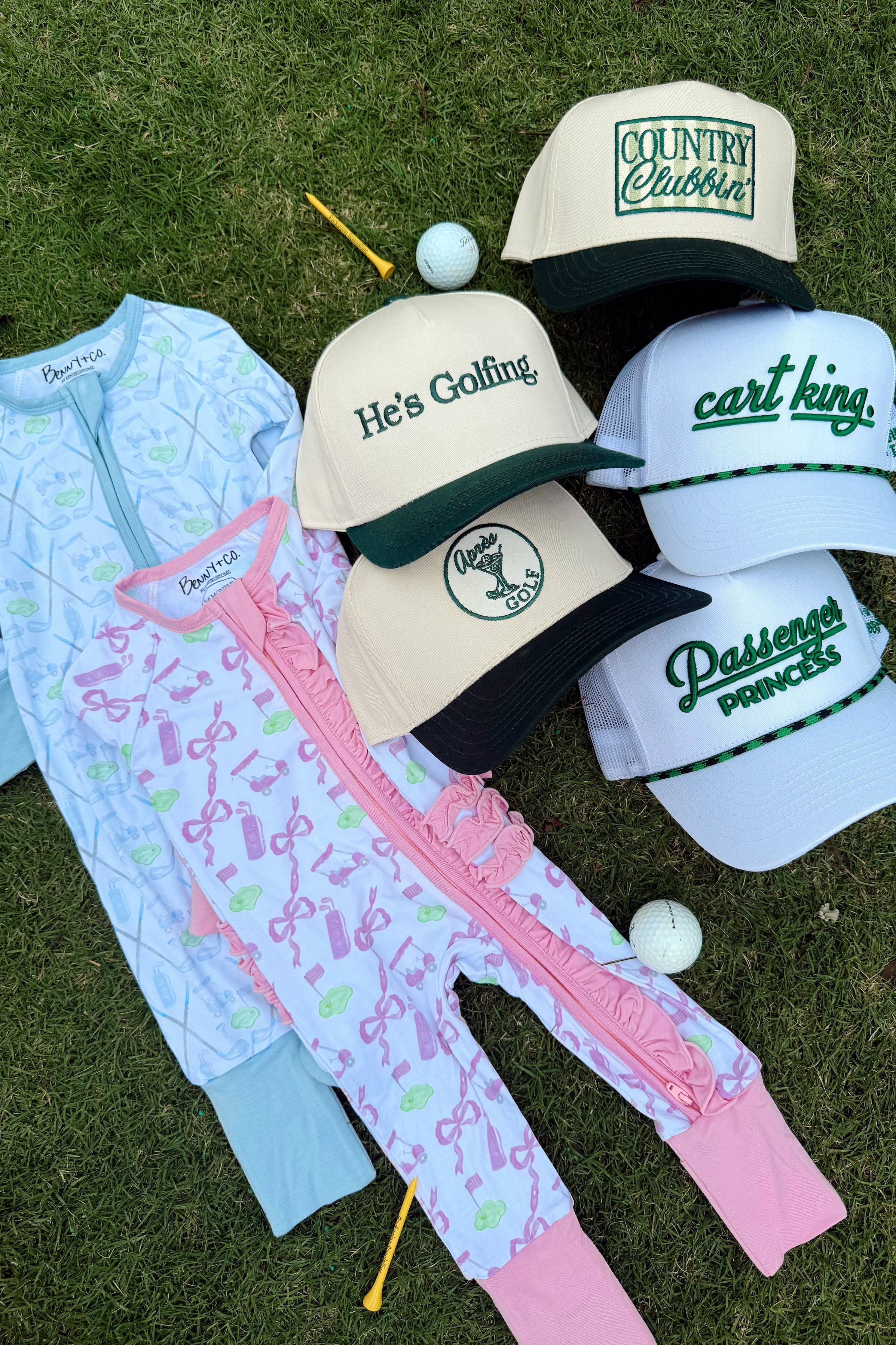 He's Golfing - Green Vintage Trucker Hat