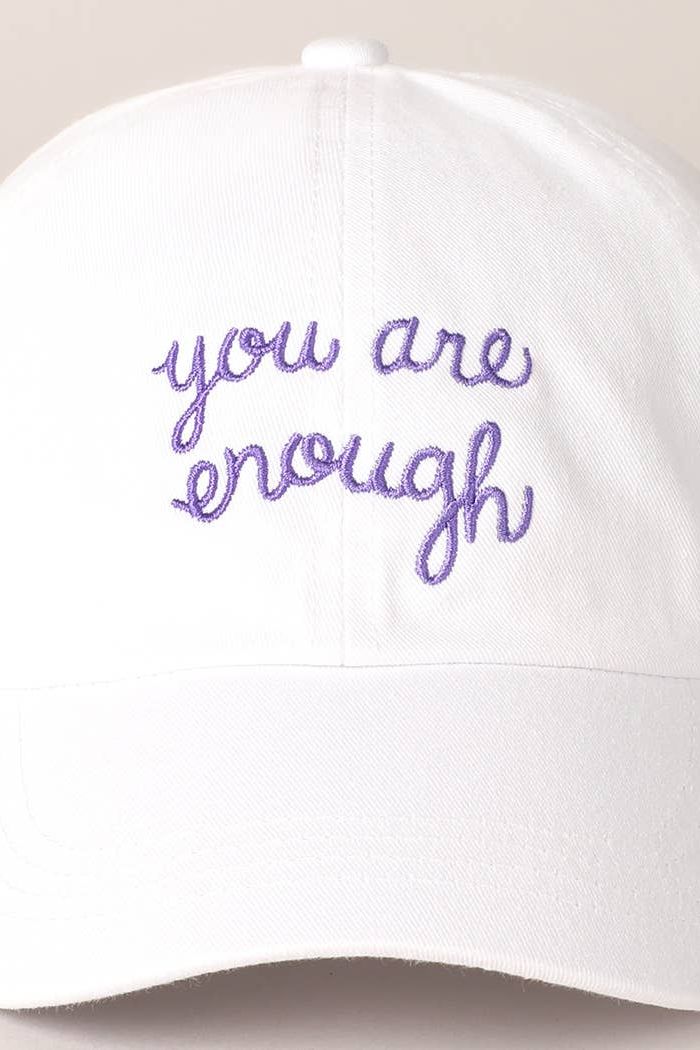 You Are Enough Embroidered Letters Baseball Cap