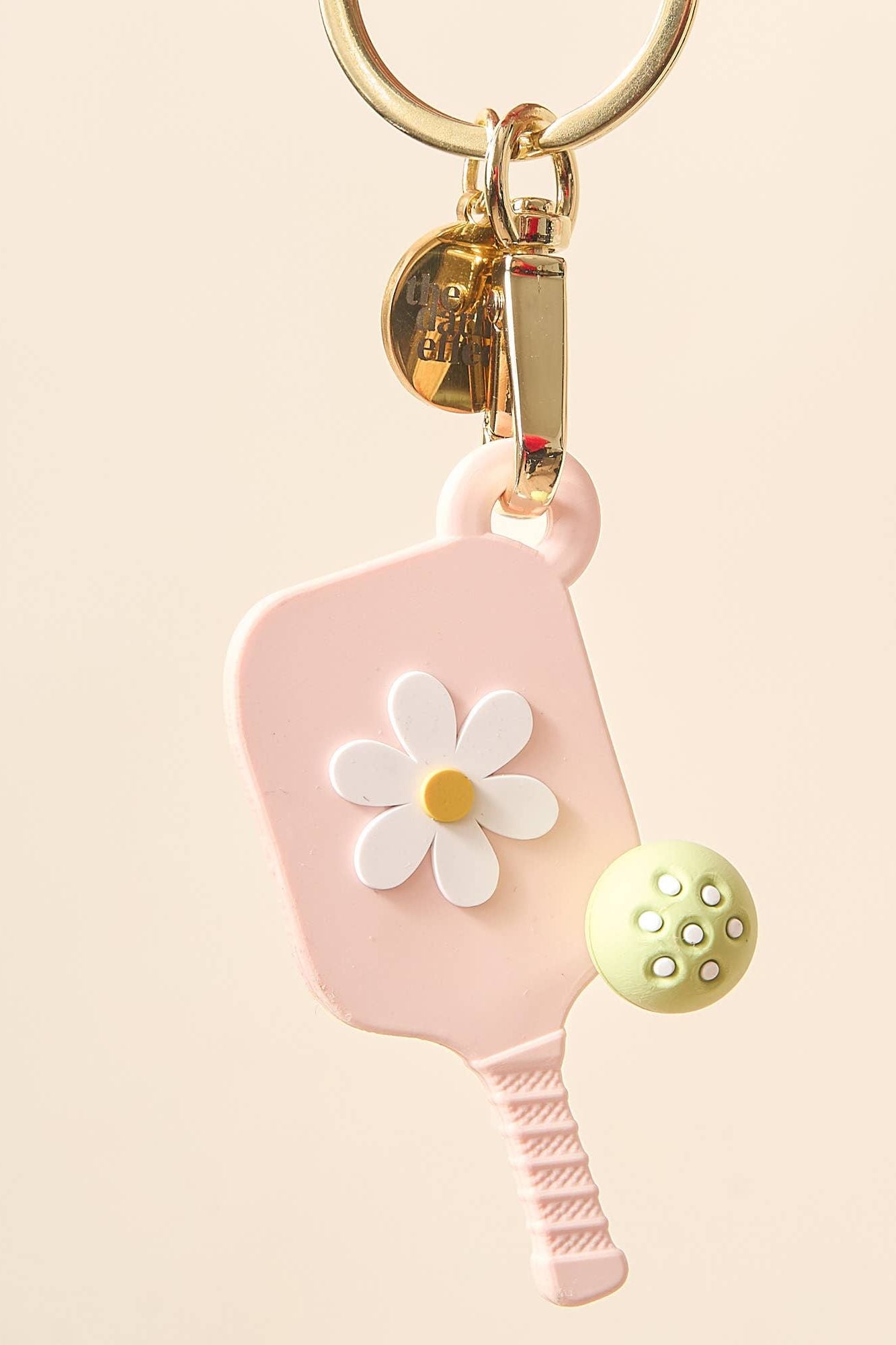 Pickleball Paddle Keychain-Blush Pink