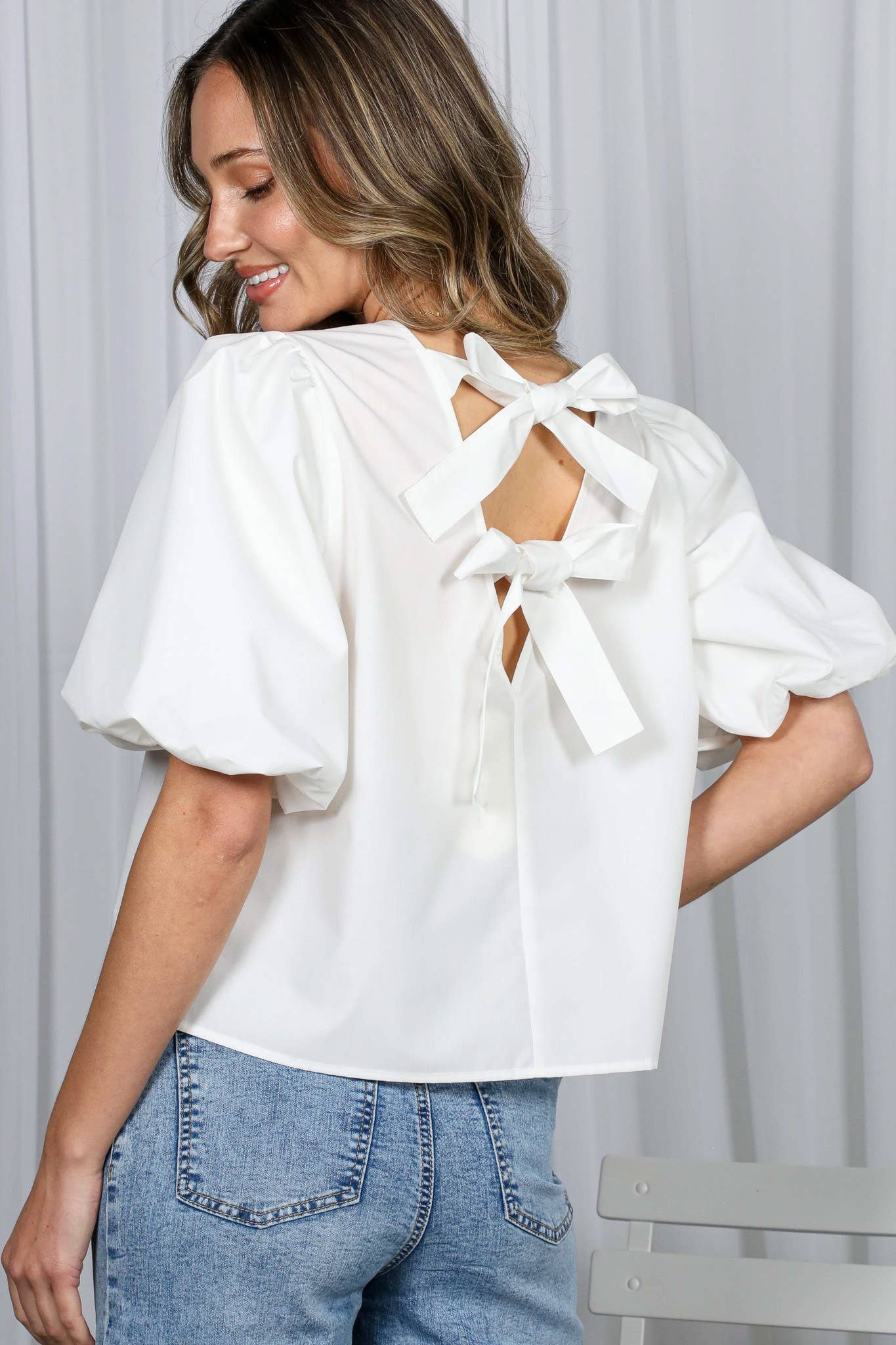 The Sweetheart Bow-Back Blouse