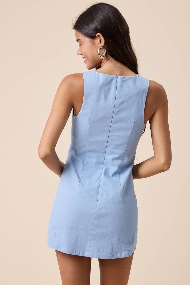 Match Point Sleeveless Mini Dress with Built-In Shorts