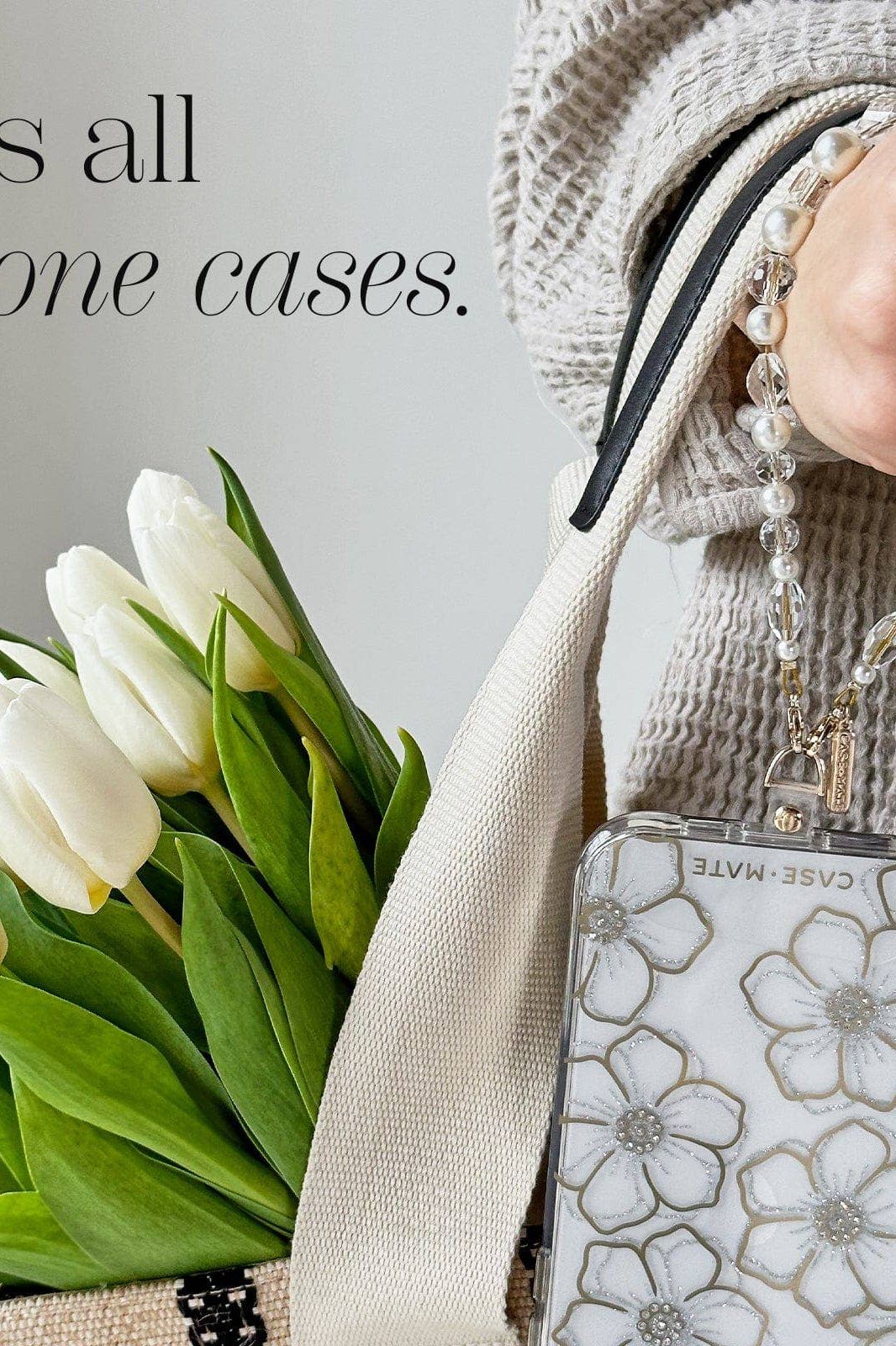 Crystal Pearl Phone Charm