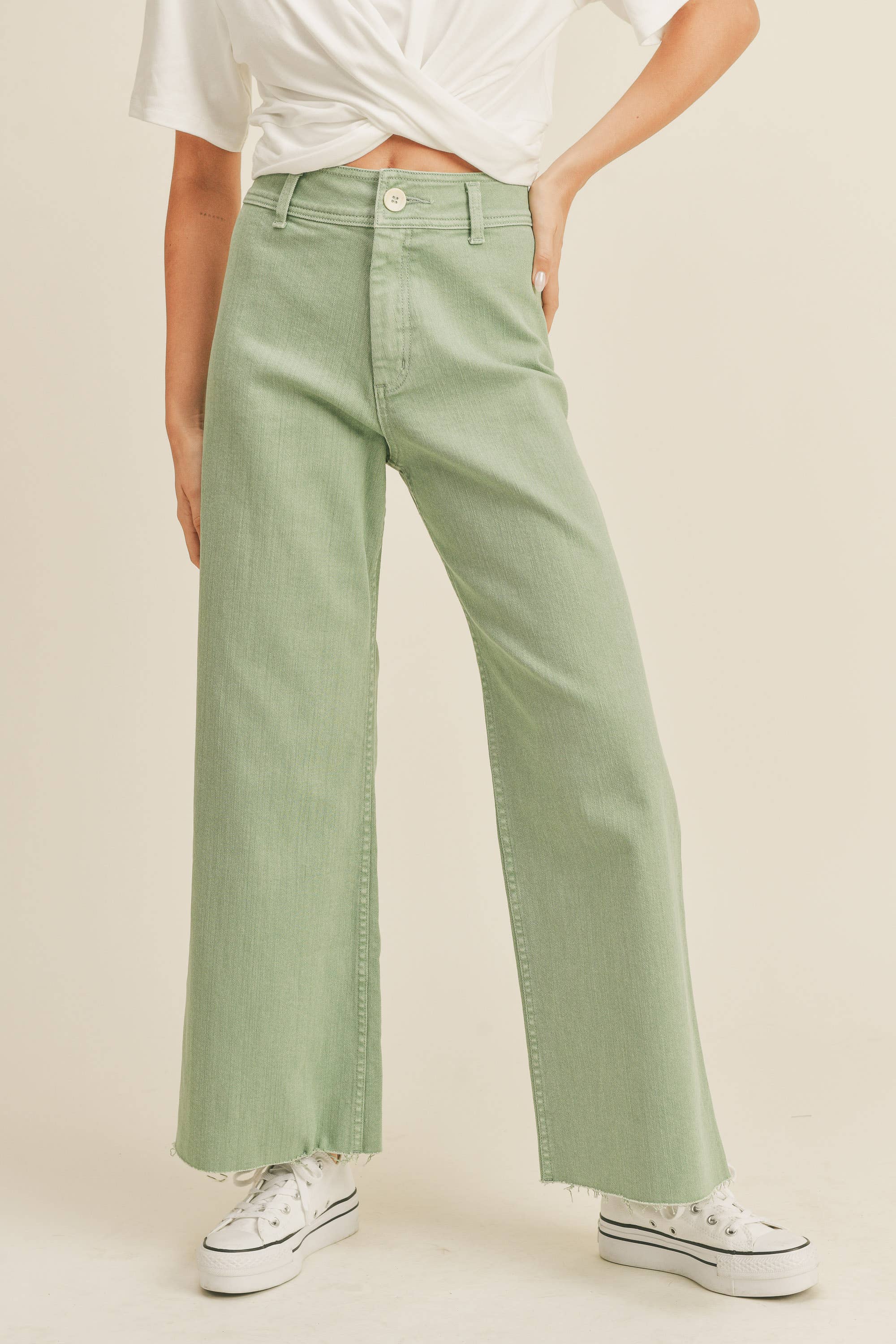 Straight Wide Denim Pants
