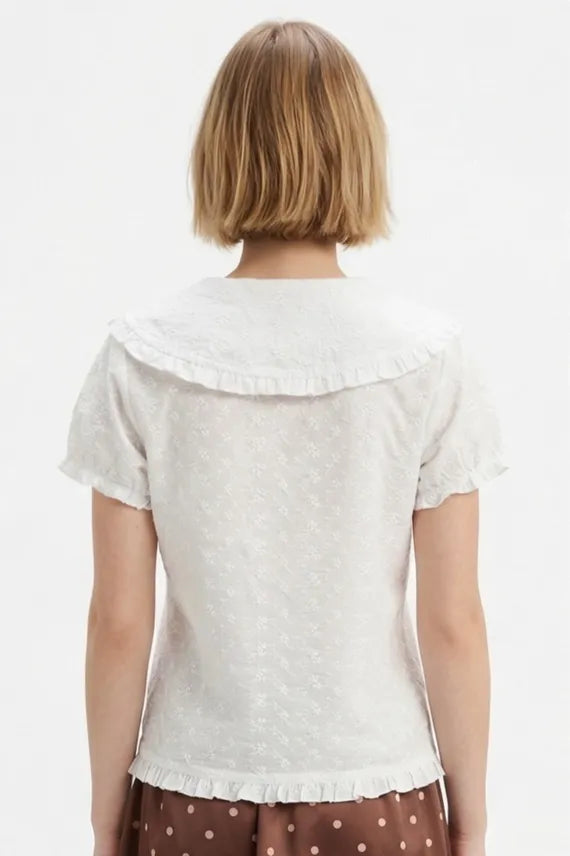 Ever After Scalloped Peter Pan Collar Blouse