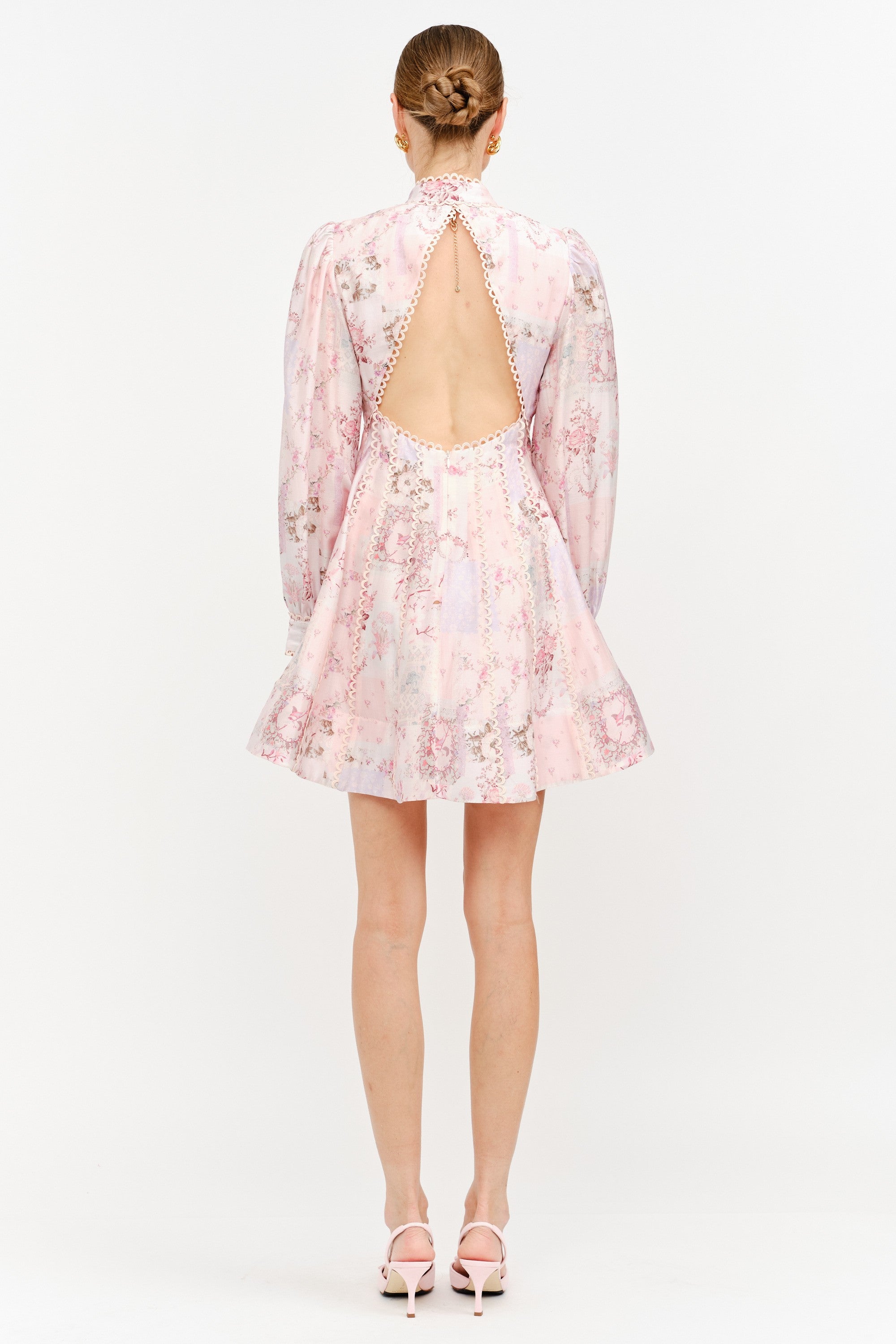 Blushing Belle Floral Long Sleeve Mini Dress