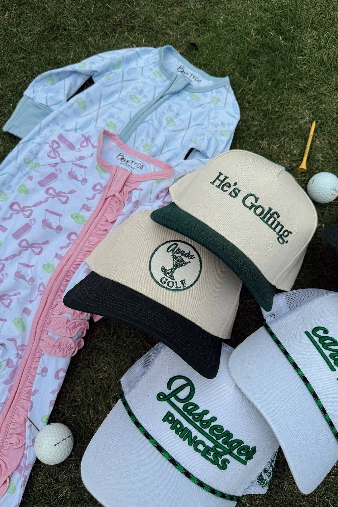 He's Golfing - Green Vintage Trucker Hat