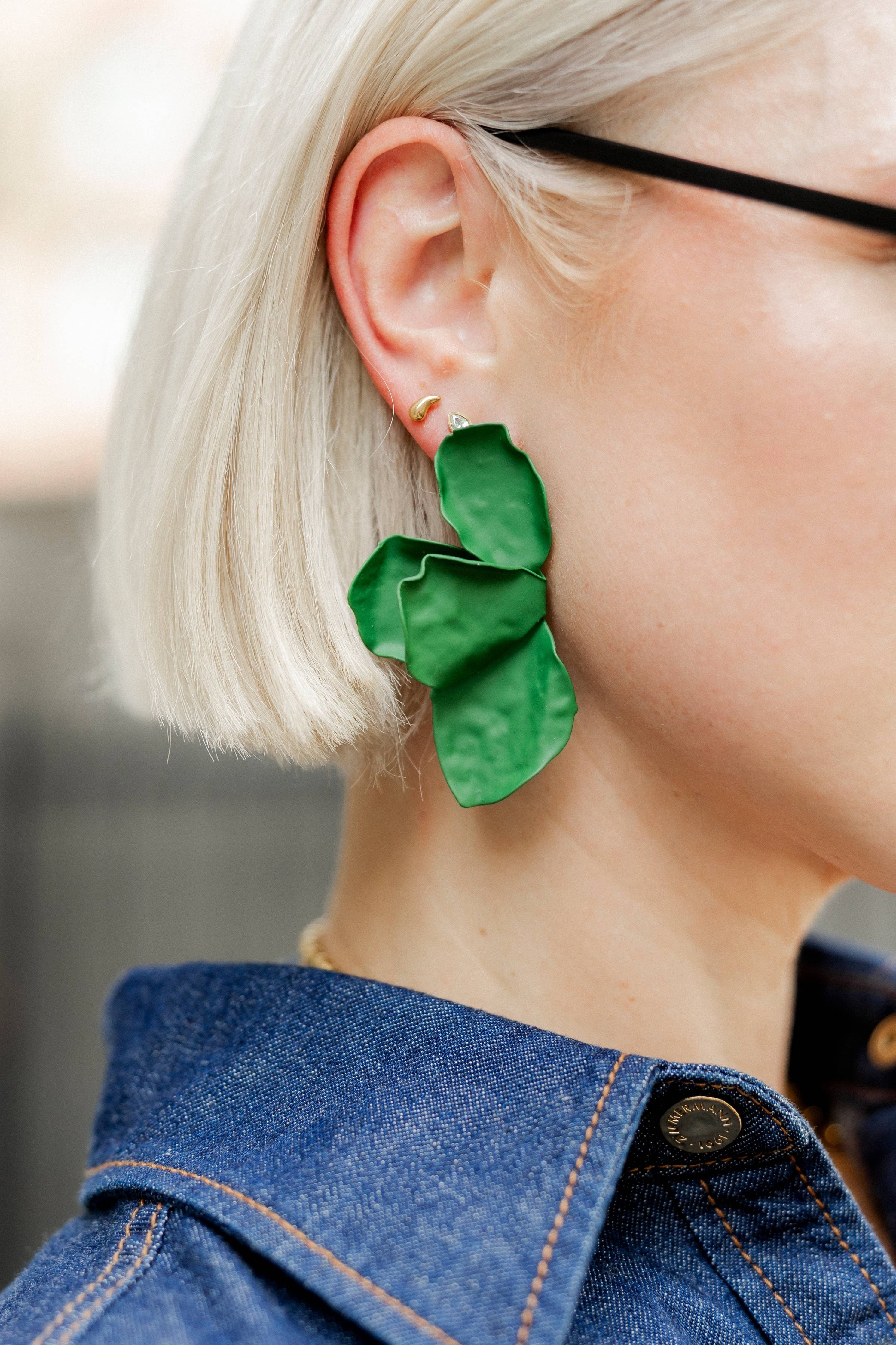 Eden Statement Earrings - Green