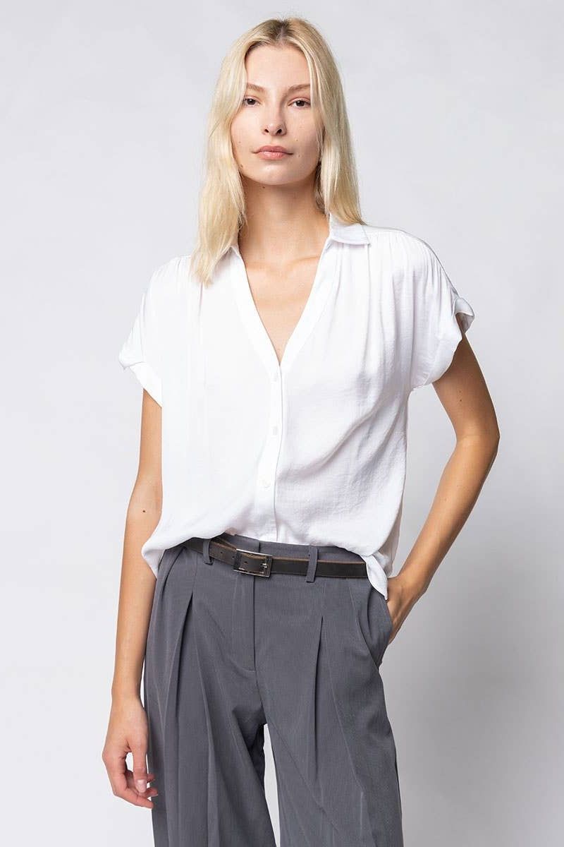 Easy Days Lightweight Button Up Shirt with Short Sleeves and Relaxed Fit