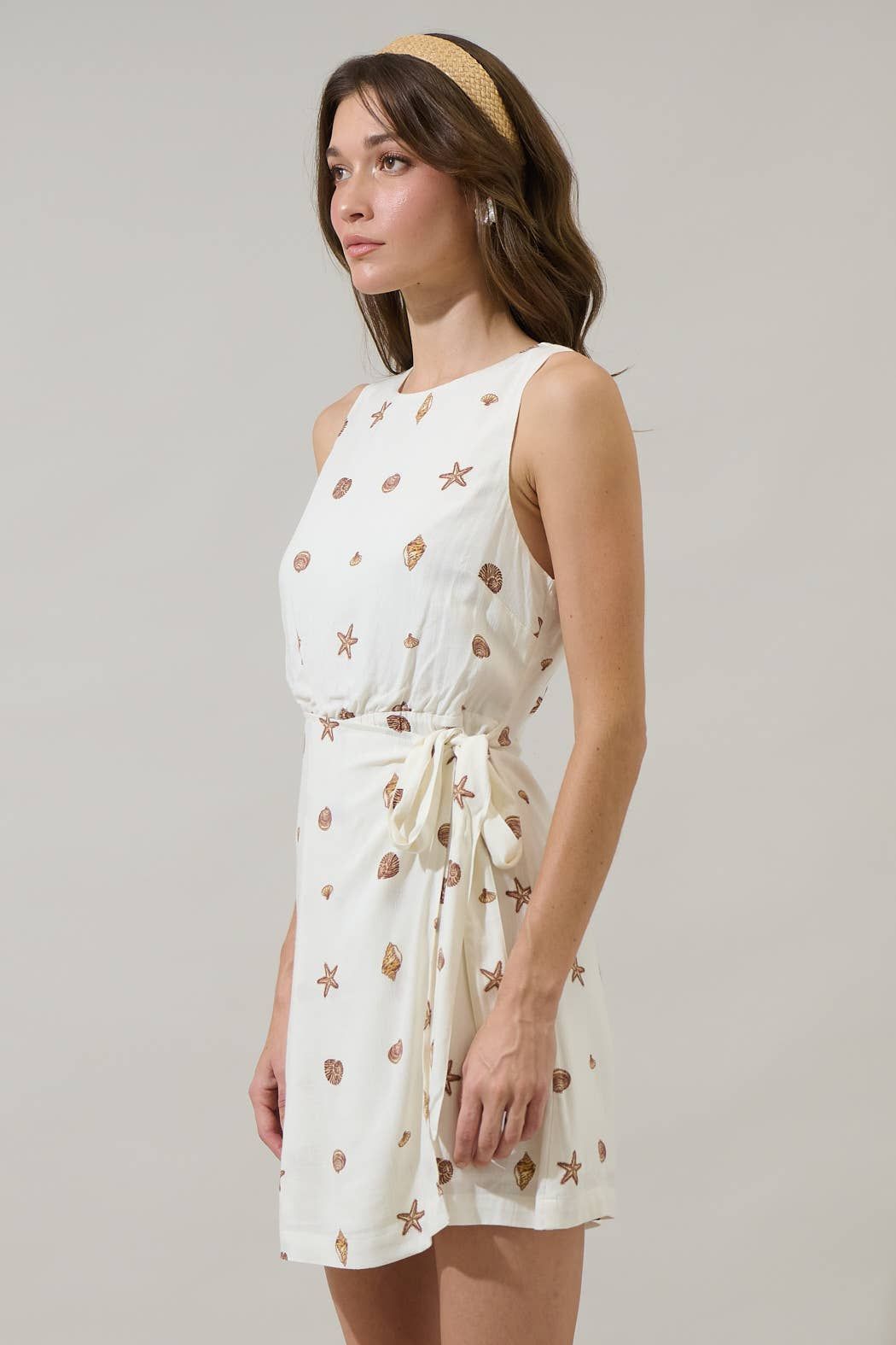 Cerise Shells Wrap Mini Dress