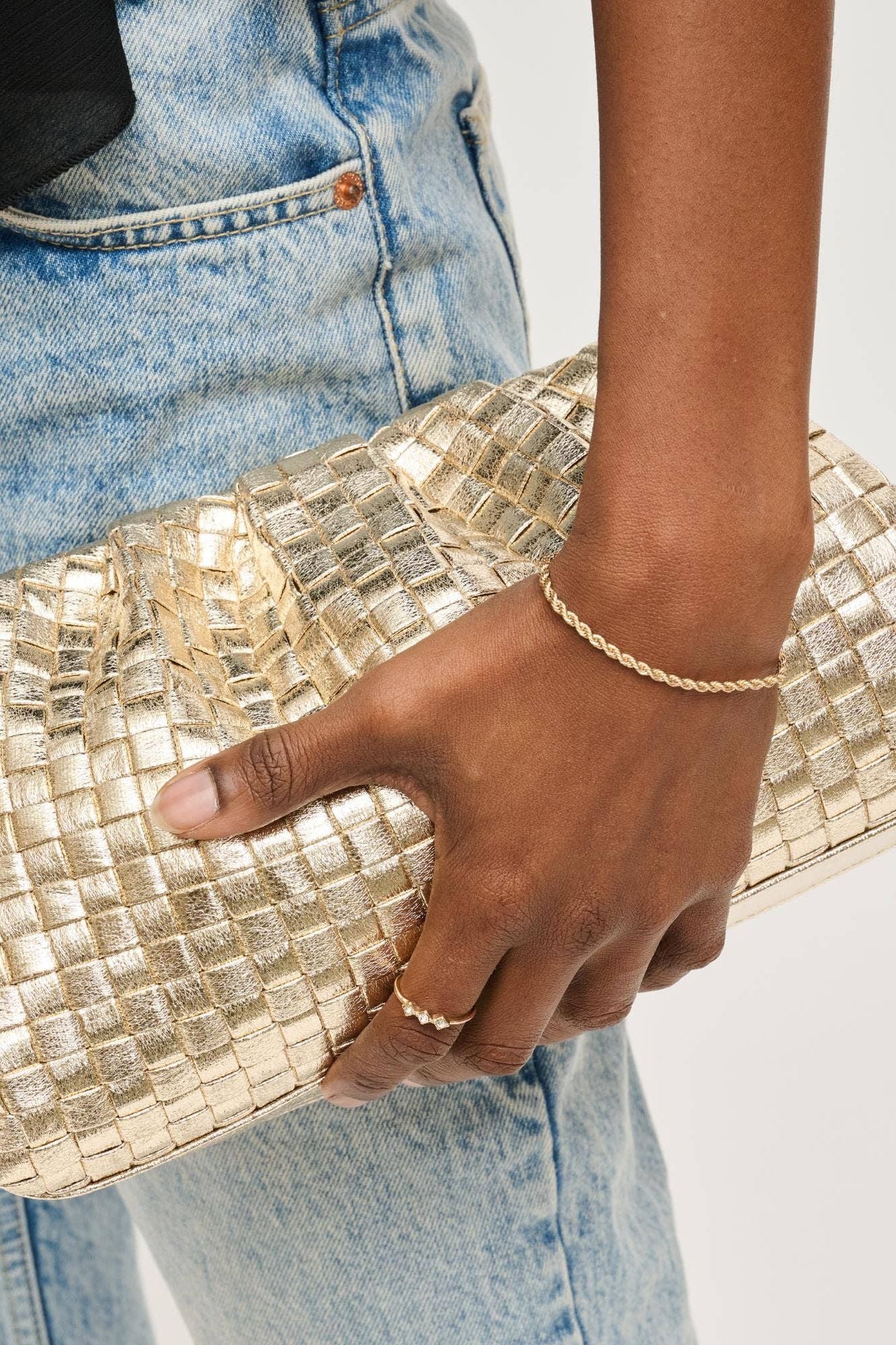 Tate Woven Frame Clutch