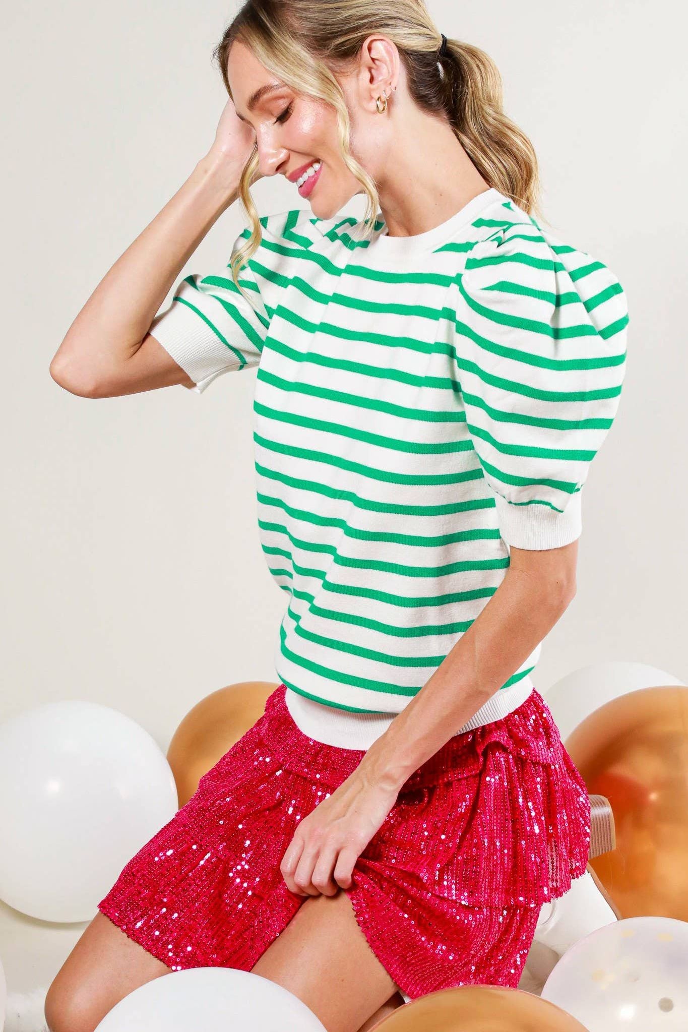 Striped Soft Sweater Top