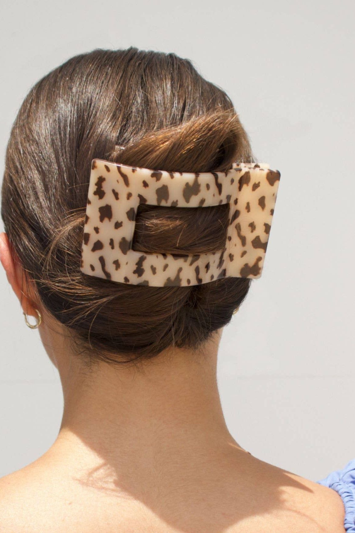 Flat Rectangle Hair Clip | Large | Blonde Tortoise
