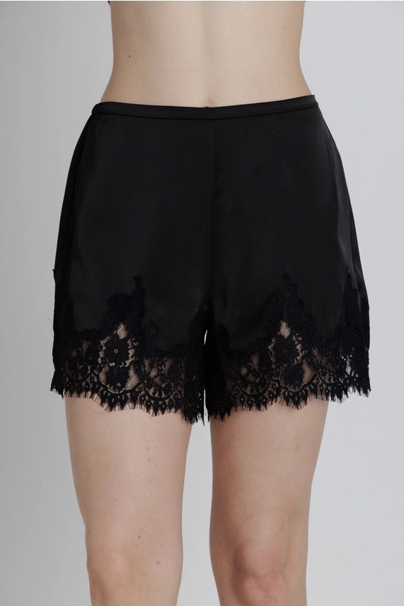 Love That For You Satin Lace Trim Shorts Available in Champagne and Black