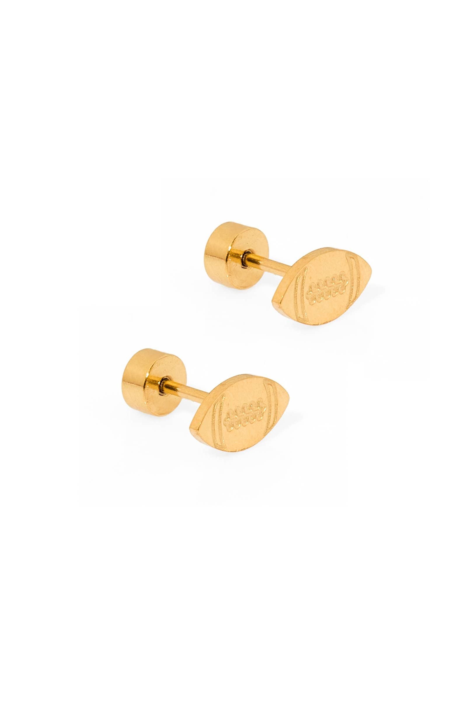 Screwback Stud Earrings - Football