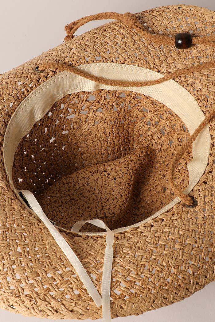 Natural Material Straw Panama Adjustable Sun Hat