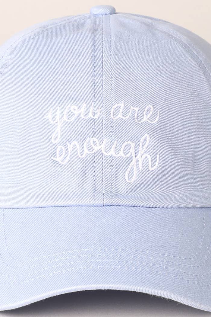 You Are Enough Embroidered Letters Baseball Cap
