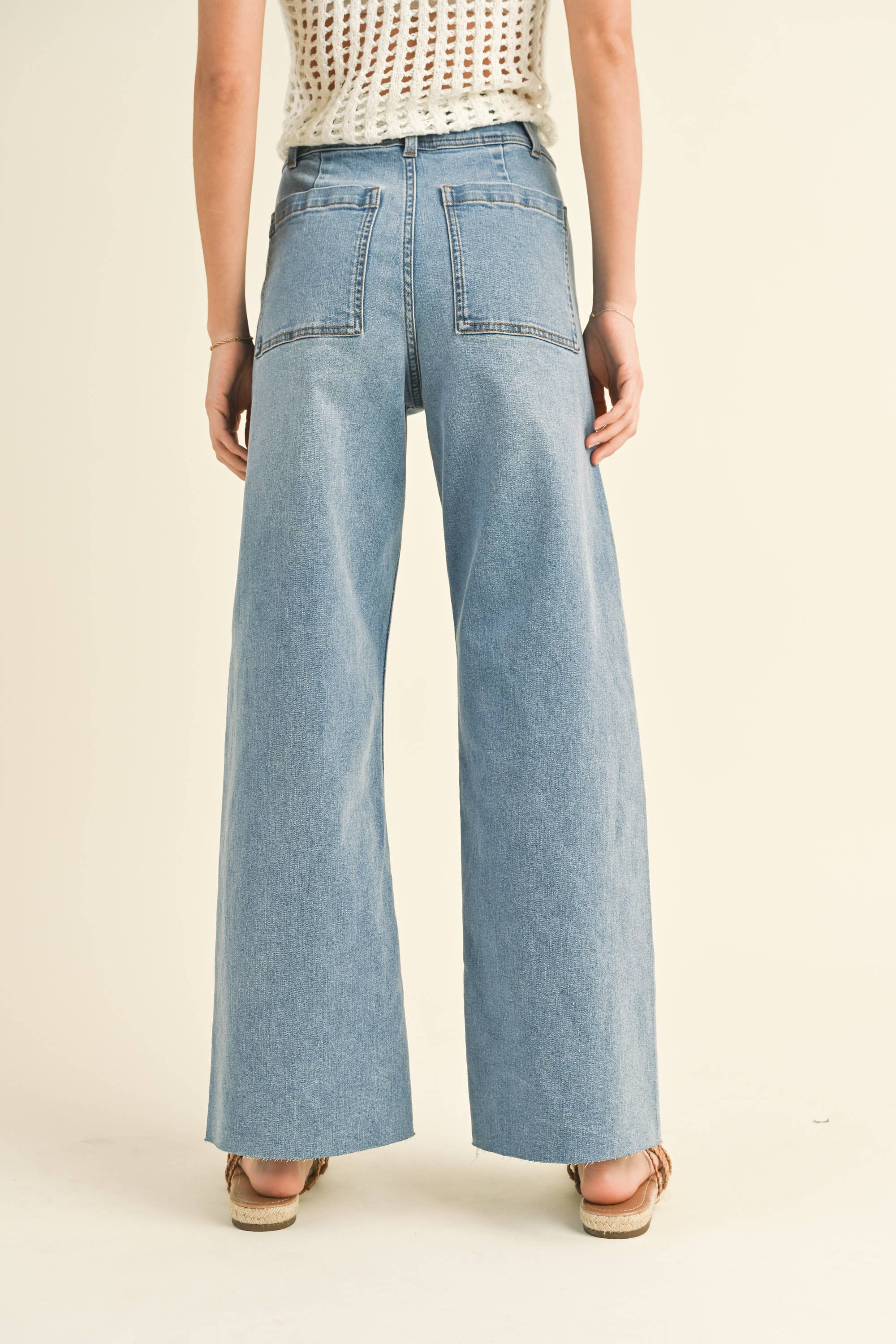 Straight Wide Denim Pants