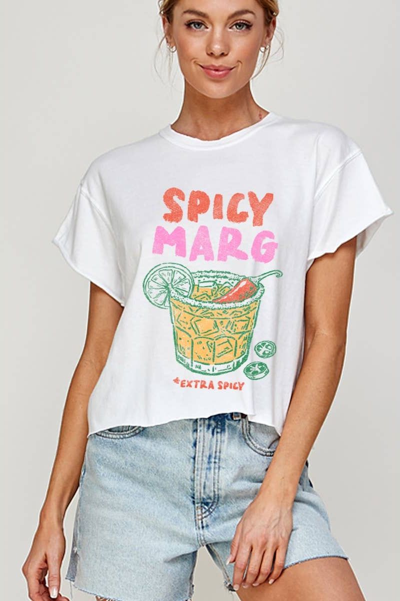 SPICY MARG VINTAGE GRAPHIC CROP TOP