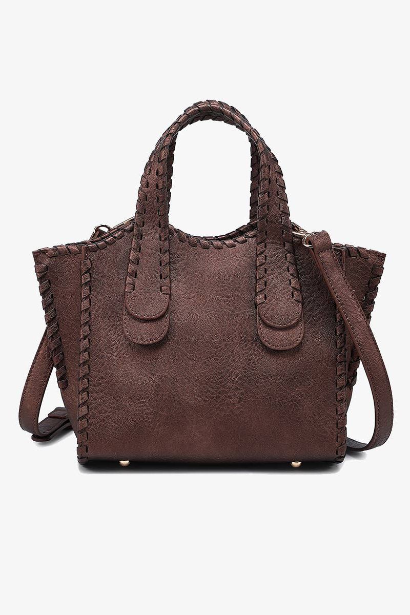 Marla Whipstitch Shaped Satchel