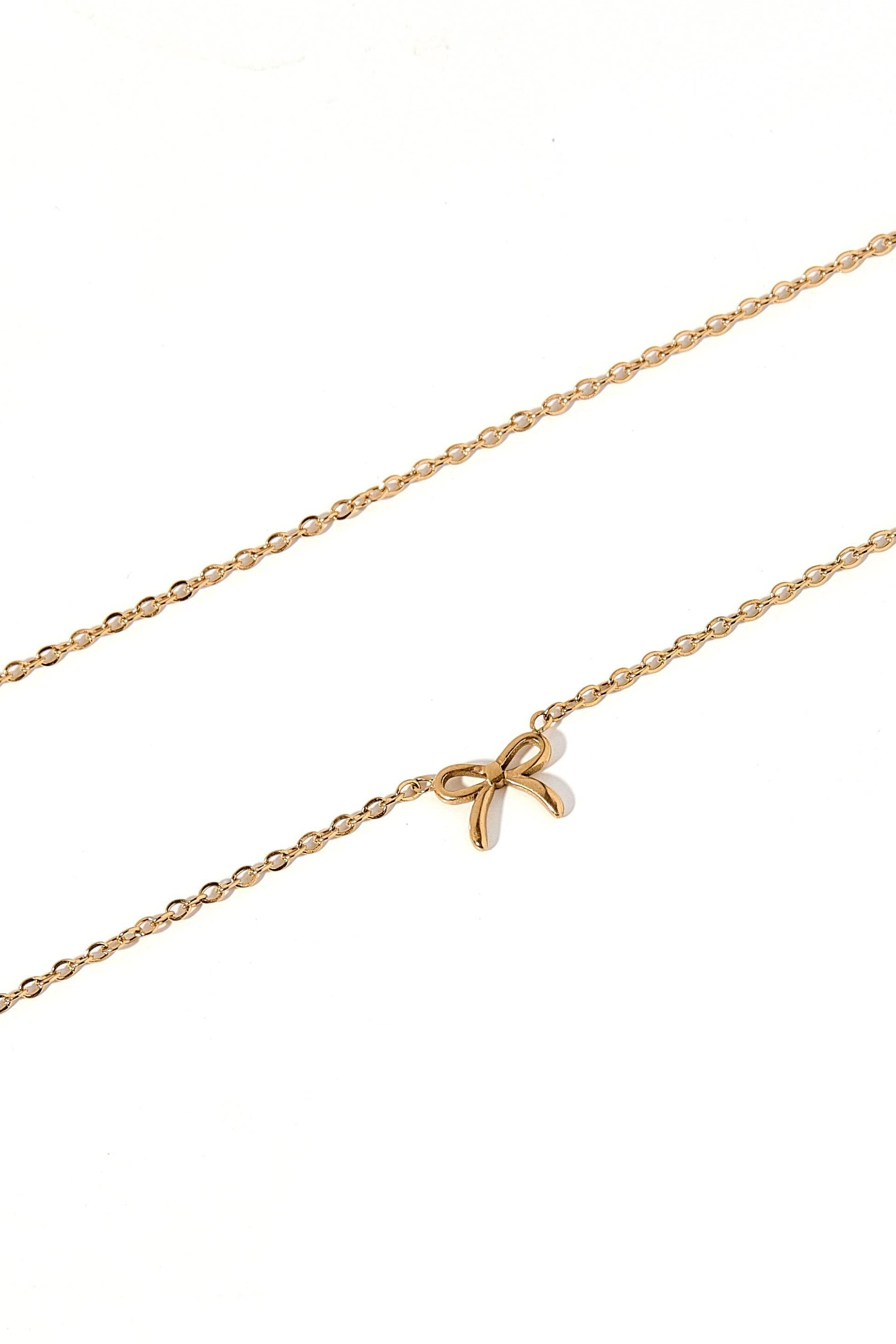 Necklace - Sadie Bow Gold
