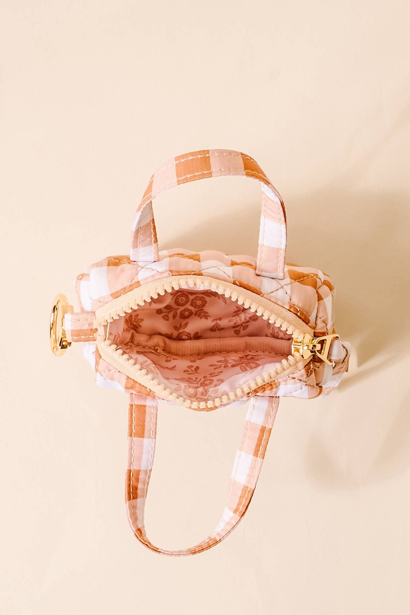 Itty Bitty Duffle Bag Charm-Maple Gingham