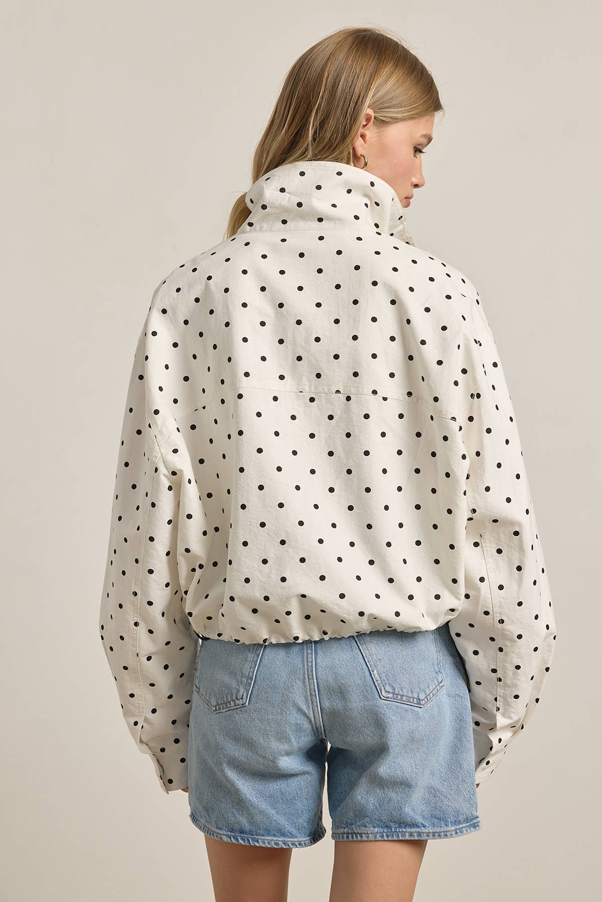 Polka Dot Drawstring Jacket