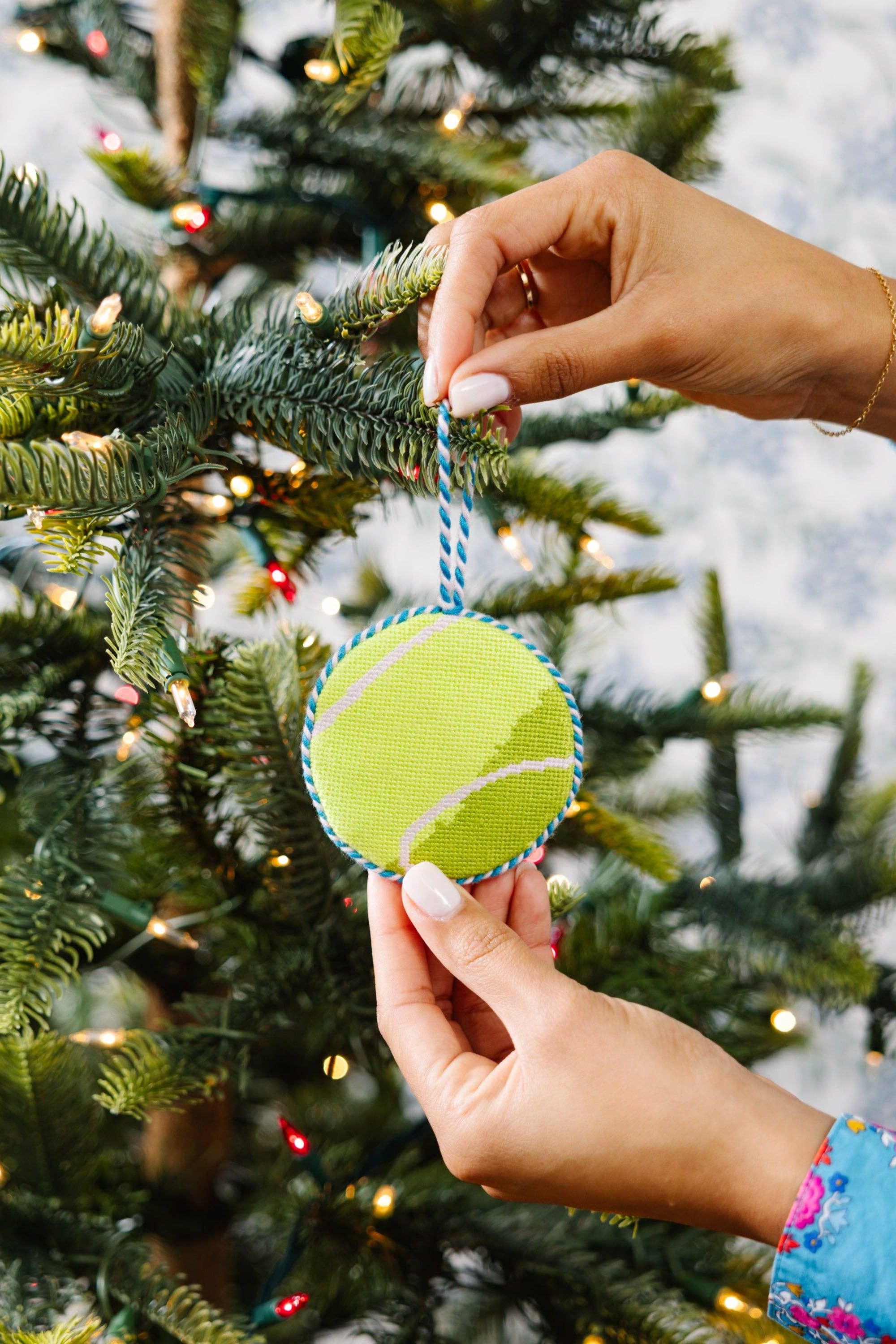 Needlepoint Icon Ornament - Tennis Ball